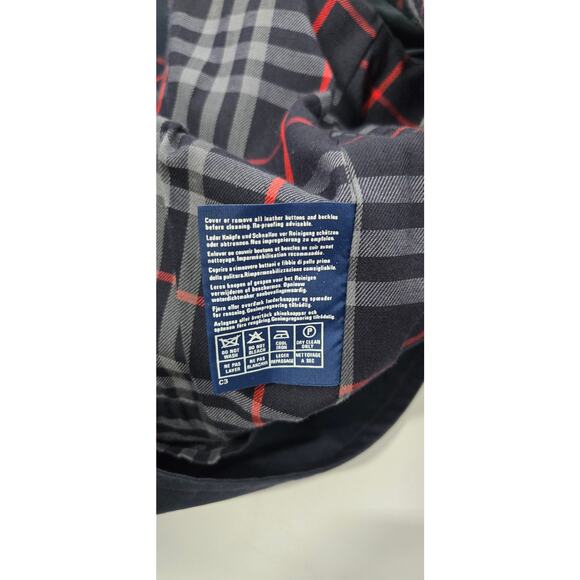 Vintage Mens 52R Burberrys London Prorsum Navy Blue Classic Belted Trench Coat - Picture 7 of 11